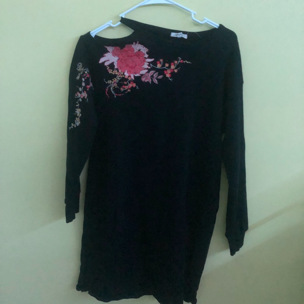 one shoulder floral dress